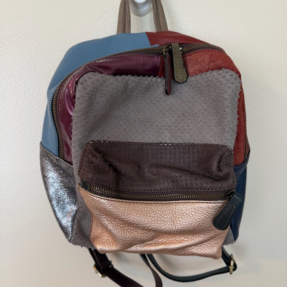 Refleur Patchwork Leather Colorful Mini Backpack - image 2